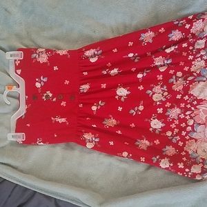 Red strapless mini dress long top size M